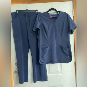 Urbane Women's Scrub Set in Navy Blue